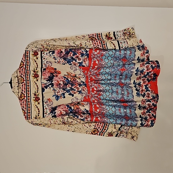 Anthropologie Cyrena multicolor floral print pintuck back detail boho Small - Picture 7 of 8